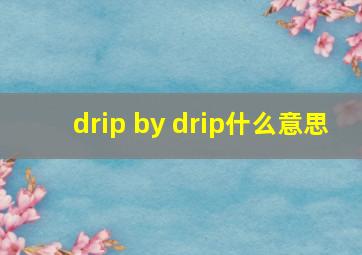 drip by drip什么意思